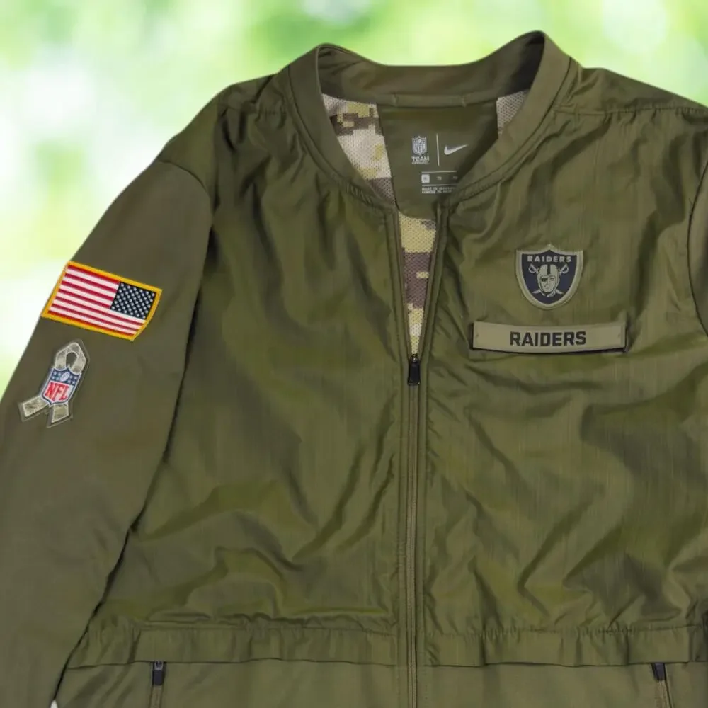 NIKE Raiders Salute To Service Jacket NFL Football Camo Green Las Vegas Mens XL